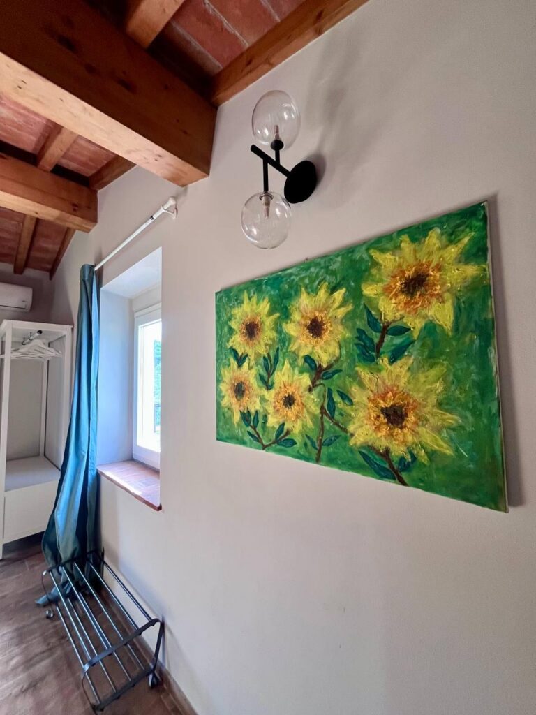 particolare dell'arredo della camera verde del matana B&B